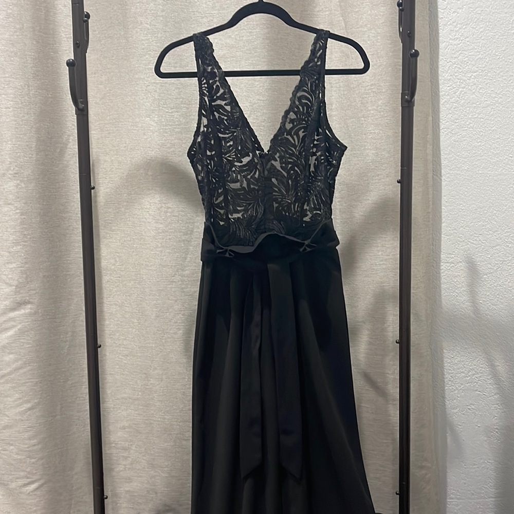 Fashion, nova, black lace jumpsuit, high waisted belted